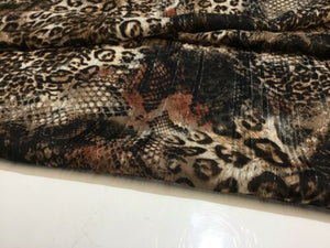 NEW High Class Designer Leopard Snake Print Lurex Chiffon Fabric 58" 148 cm