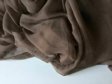 Load image into Gallery viewer, NEW French 100% Silk Brown Crinkle Chiffon Fabric 55&quot; 139 cm Dress Scarf Coco