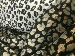 New Designer Reversible Leopard Elastane Metallic Jacquard Brocade Cloque Fabric