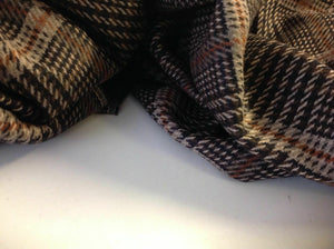 NEW Designer Multi Colour Large Check Wool Fabric 59" 151 cm Seen Online Catwalk