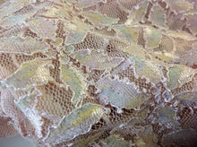 Load image into Gallery viewer, NEW Designer Nude Lace With Multicolored Flowers Stretch Lace Fabric Gorgeous