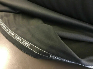 NEW Made In England Black 100% Wool High Class Suiting Fabric Suit Trouser Sew A