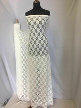 Load image into Gallery viewer, NEW Designer Ivory Embroidery Sequins Floral Stretch Lace Fabric 59&quot; 152 cm