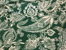 Load image into Gallery viewer, New Designer Green Ivory 100% Wool Crepe Large Print Fabric Seen On Catwalk