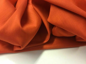 New Designer Sienna Red 50% Silk 50% Wool Fabric 44’’ 114cm Dress Material Cloth