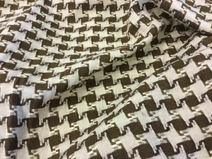 NEW Designer Natural/Brown Linen Dogtooth Suiting Fabric 60" 153 cm Hounds tooth