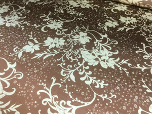 New Gorgeous High Class Designer Floral Satin Print Fabric Art Dress Garment