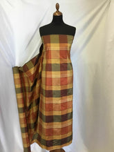 Load image into Gallery viewer, NEW Designer Multicolour Check 100% Silk Dupion Fabric 45&quot; 116 cm Per Half Metre
