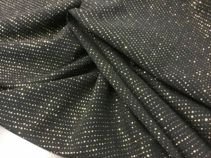New Black Gold Colour Lurex Glitter 4 Ways Stretch Party Wear fabric Dress Dolce