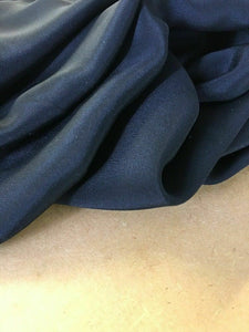 New Jet Black Pure Silk Marocain Crepe Fabric For Per 0.5 1/2 Metre Morocain