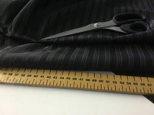 New Jet Black Designer Self Wide Stripe Jacquard Lining Fabric 62" 158cm Cloth