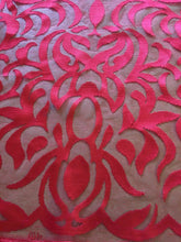 Load image into Gallery viewer, NEW Gorgeous Designer Red Burnout Lace Fabric 56” 144 cm Very Valentino