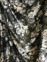 Load image into Gallery viewer, NEW Designer Silky Soft Poly Satin Rose Leaf Print Fabric 58&quot; 149 cm Dress Craft