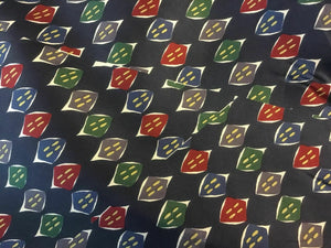 NEW Multicolour Classic Print Panel 100% Silk Lining Fabric 40" High Class Cloth