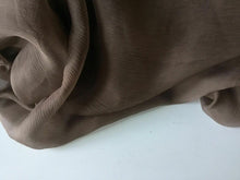 Load image into Gallery viewer, NEW French 100% Silk Brown Crinkle Chiffon Fabric 55&quot; 139 cm Dress Scarf Coco