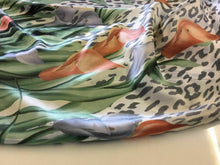 Load image into Gallery viewer, NEW Designer Multicolored Silky Soft Poly Satin Floral Leopard Fabric 57&#39;&#39; 145cm