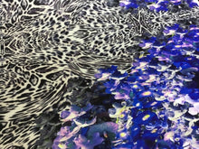 Load image into Gallery viewer, New High Class Designer Multicoloured Floral Leopard Print Scuba Fabric 58&quot;