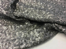 Load image into Gallery viewer, NEW Designer Stretch Silver Sequins Fabric 56&#39;&#39; 144 cm Bridal Dress Cloth Party