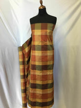 Load image into Gallery viewer, NEW Designer Multicolour Check 100% Silk Dupion Fabric 45&quot; 116 cm Per Half Metre