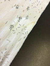 Load image into Gallery viewer, NEW Designer White Stretch Cotton Twill Rip Floral Silver Lurex Fabric Dress Her