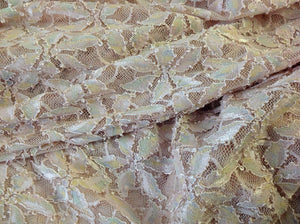 NEW Designer Nude Lace With Multicolored Flowers Stretch Lace Fabric Gorgeous