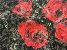 Load image into Gallery viewer, New High Class Designer Red Rose Jacquard Quilted Fabric 58’’ 148cm Cloth Jacket