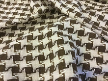 Load image into Gallery viewer, NEW Designer Natural/Brown Linen Dogtooth Suiting Fabric 60&quot; 153 cm Hounds tooth