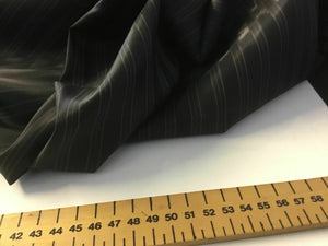 New Jet Black Designer Self Wide Stripe Jacquard Lining Fabric 62" 158cm Cloth