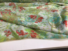 Load image into Gallery viewer, NEW High Class Designer Multicoloured Floral Leaf Chiffon Print Fabric 58&quot;