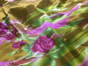 New Fabulous Designer Soft Floral Satin Print Fabric 57''145cm Dress Art Garment