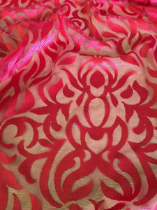 NEW Gorgeous Designer Red Burnout Lace Fabric 56” 144 cm Very Valentino