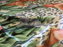 Load image into Gallery viewer, NEW Designer Multicolored Silky Soft Poly Satin Floral Leopard Fabric 57&#39;&#39; 145cm