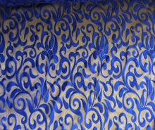 Load image into Gallery viewer, NEW Gorgeous Designer Royal Blue Burnout Lace Fabric 42” 108 cm Material