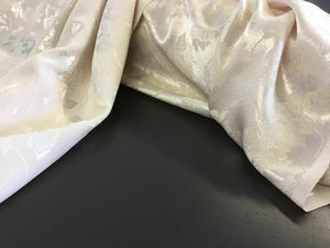 New Designer Gorgeous Cream Colour Floral Satin Jacquard Fabric Dress 61''156cm