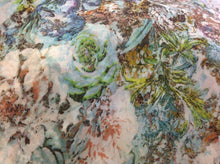 Load image into Gallery viewer, NEW Designer Multicolored Chiffon Leaf Floral Print Fabric 57&quot; Dress Cloth Sew