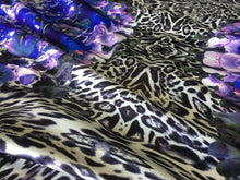 Load image into Gallery viewer, New High Class Designer Multicoloured Floral Leopard Print Scuba Fabric 58&quot;