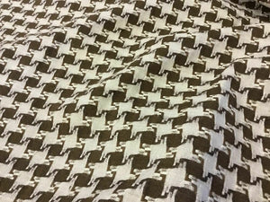 NEW Designer Natural/Brown Linen Dogtooth Suiting Fabric 60" 153 cm Hounds tooth