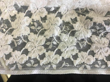 Load image into Gallery viewer, NEW Designer Ivory Embroidery Sequins Floral Stretch Lace Fabric 59&quot; 152 cm