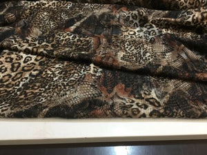 NEW High Class Designer Leopard Snake Print Lurex Chiffon Fabric 58" 148 cm