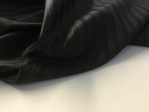 New Jet Black Designer Self Wide Stripe Jacquard Lining Fabric 62" 158cm Cloth