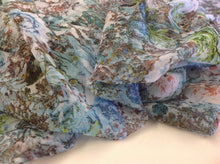 Load image into Gallery viewer, NEW Designer Multicolored Chiffon Leaf Floral Print Fabric 57&quot; Dress Cloth Sew