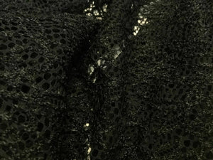 NEW Jet Black Stretch Crochet Floral Lace Fabric 63" 161cm Cloth Dress Material