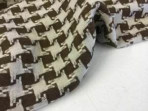 NEW Designer Natural/Brown Linen Dogtooth Suiting Fabric 60" 153 cm Hounds tooth