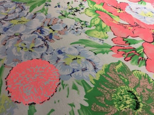 NEW High Class Designer Multicoloured Floral Chiffon Print Fabric Dress 58"