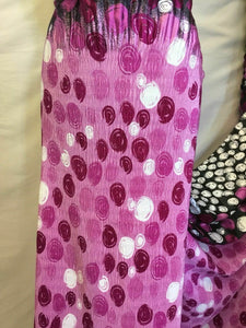 NEW Designer Multicoloured Silky Soft Satin Swirl Print Rushed Pleated Fabric