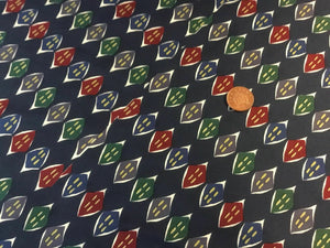 NEW Multicolour Classic Print Panel 100% Silk Lining Fabric 40" High Class Cloth