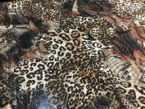 NEW High Class Designer Leopard Snake Print Lurex Chiffon Fabric 58" 148 cm