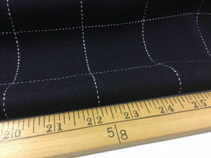 NEW Designer Black White Colour Stitched Square Check Wool Fabric 60"153cm Boss