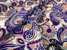 Load image into Gallery viewer, New Designer Orange / Purple 100% Wool Crepe Print Fabric Seen On Catwalk 54&#39;&#39;