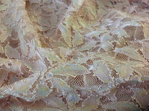 NEW Designer Nude Lace With Multicolored Flowers Stretch Lace Fabric Gorgeous